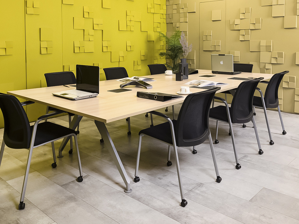 Офисный стол для переговоров Steelcase ЛДСП Зебрано Франция  СГПЗ2-04026
