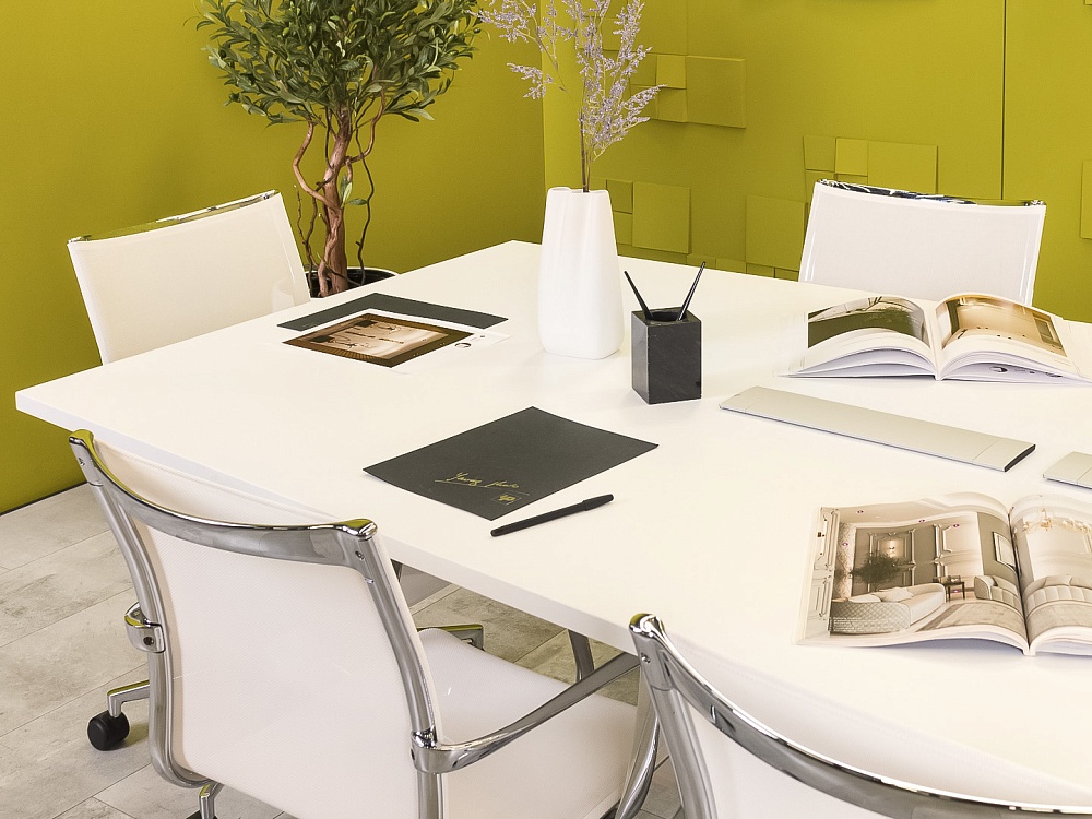 Офисный стол для переговоров Herman Miller 2200x1300x740 ЛДСП Белый США_СГПБ3-260923