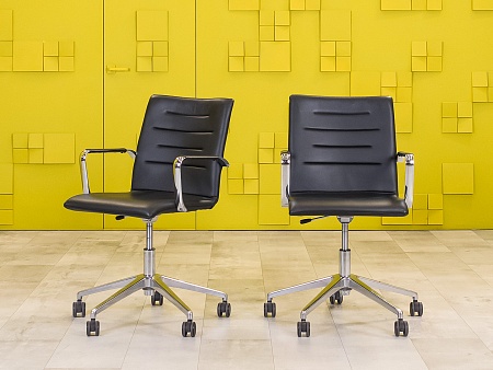 Офисное кресло для персонала на колесах Oslo LD Seating Экокожа Чёрный Польша_КПКЧ-290324