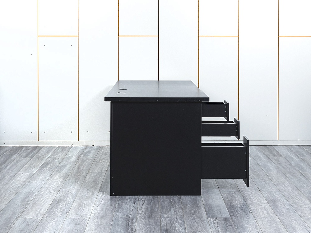 Комплект офисной мебели стол с тумбой IKEA 2 000х800х760 ЛДСП Черный   (СППЧ1Кл-05064)