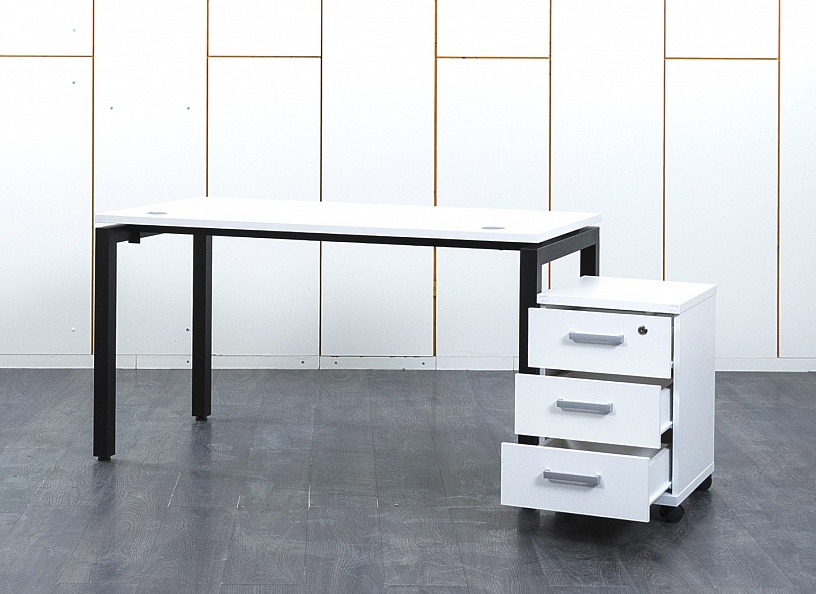 Комплект офисной мебели стол с тумбой  1 400х700х750 ЛДСП Белый   (СППБк-08022)