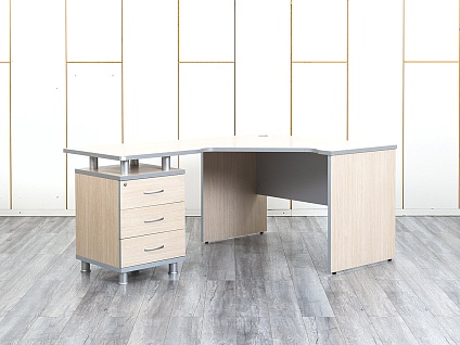 Комплект офисной мебели стол с тумбой  1 660х1 200х720 ЛДСП Клен   (СПУВКл-25044уц)