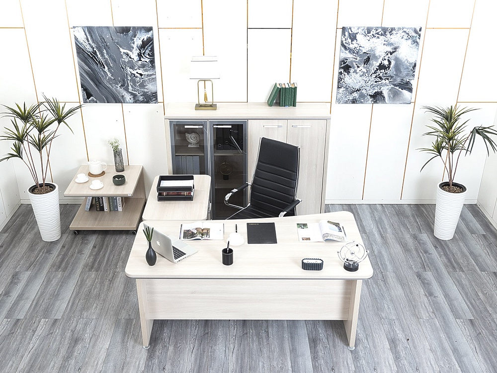 Кабинет руководителя  1 800х950х760 ЛДСП Дуб молочный Focus Director  (КРВ-21064)