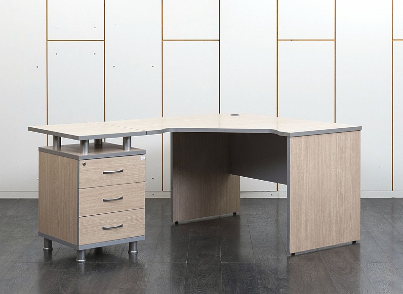 Комплект офисной мебели стол с тумбой  1 200х1 600х720 ЛДСП Бук   (СПУВКЛ-04111)