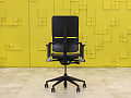 Офисное кресло руководителя на колесах Please 2 Ergonomik Steelcase Кожа Чёрный Германия  КРКЧ-23105
