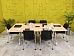 Офисный стол для переговоров Steelcase ЛДСП Зебрано Франция  СГПЗ1-04026