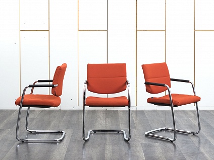 Конференц кресло для переговорной  Оранжевый Ткань LD Seating   (УДТО-07083)