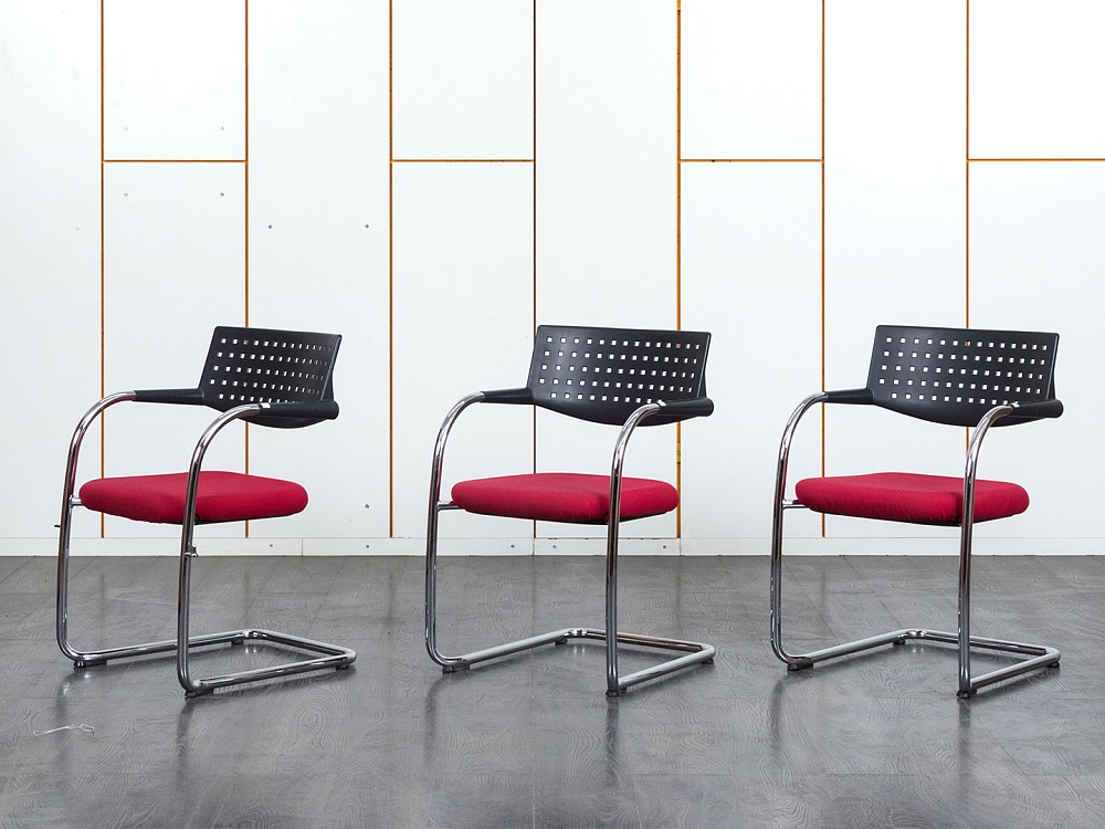 Конференц кресло для переговорной  Красный Ткань VITRA   (УДТК-07120)