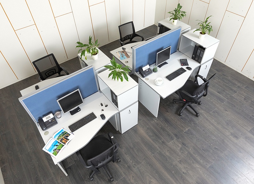 Комплект офисной мебели стол с тумбой  1 190х800х730 ЛДСП Серый   (КОМС-22100)