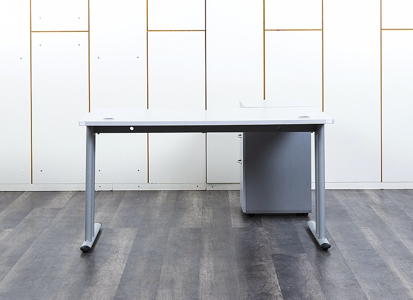 Комплект офисной мебели стол с тумбой  1 400х1 435х740 ЛДСП Серый   (СПУСКл-27072)
