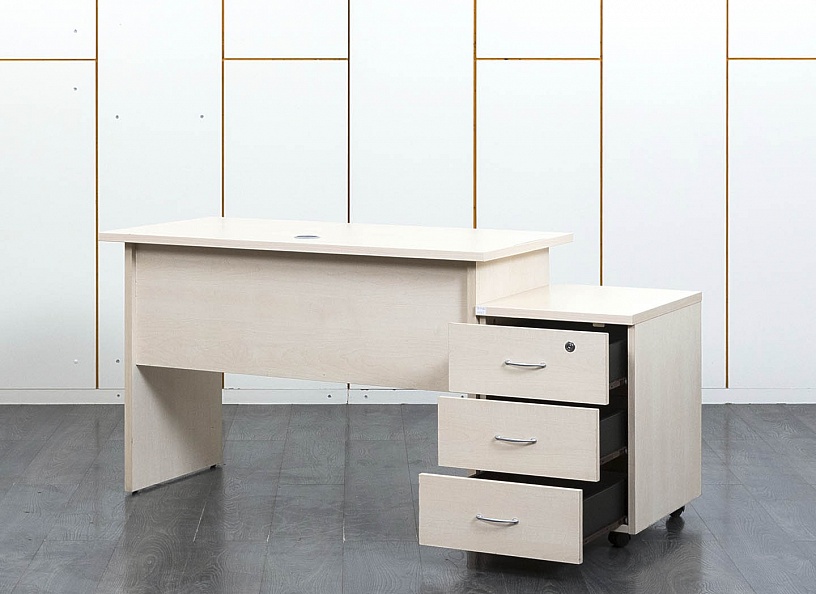 Комплект офисной мебели стол с тумбой  1 200х600х750 ЛДСП Клен   (СППВ6к-10121)