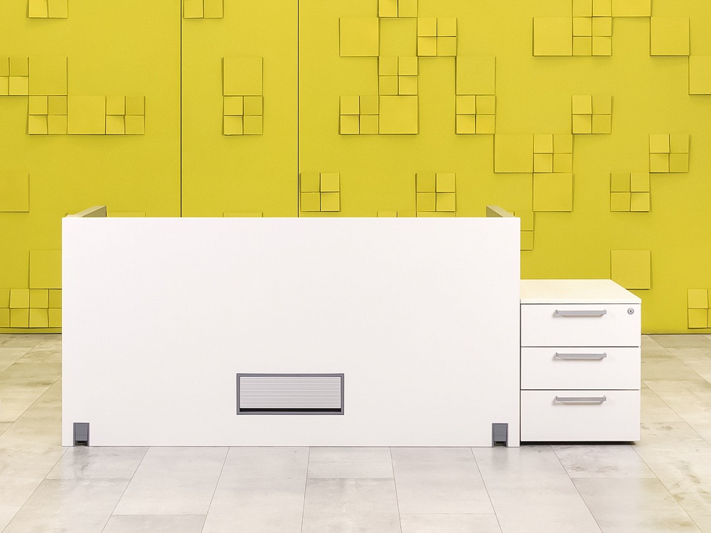 Комплект офисной мебели стол с тумбой  Steelcase ЛДСП Белый Франция  СППБТ-04026
