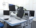 Купить Комплект офисной мебели стол с тумбой  2 000х1 500х730 ЛДСП Серый   (КОМС-20121)