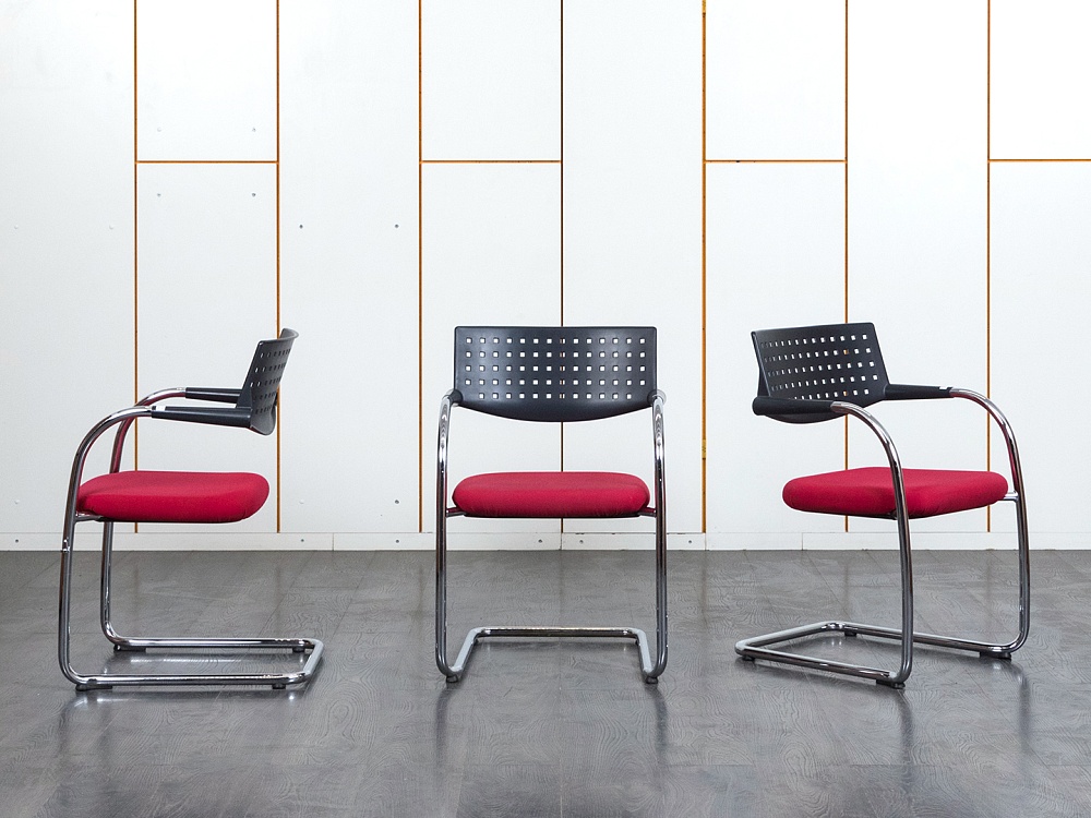 Конференц кресло для переговорной  Красный Ткань VITRA   (УДТК-07120)