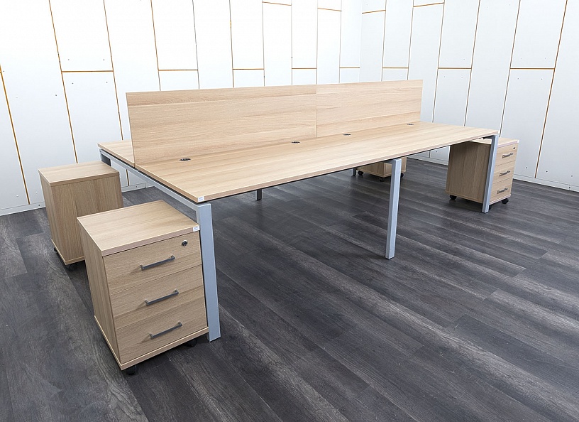 Комплект офисной мебели стол с тумбой  2 800х1 640х750 ЛДСП Бук   (КОМВ-13033)