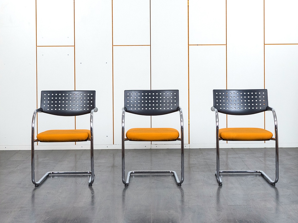Конференц кресло для переговорной  Оранжевый Ткань VITRA   (УДТО-07120)