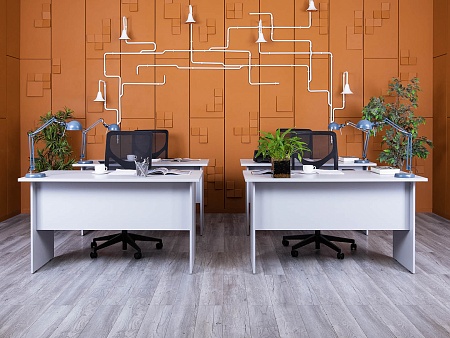 Офисный стол прямой  1 380х680х750 ЛДСП Серый   (СППС-31054(нов))