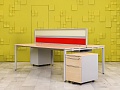 Комплект офисной мебели стол с тумбой  HAWORTH ЛДСП Зебрано Германия  ГКЗ2-29105