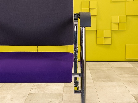 Конференц кресло для переговорной на полозьях Sito Wilkhahn Ткань Чёрный; Фиолетовый Италия_КДТФ1-29