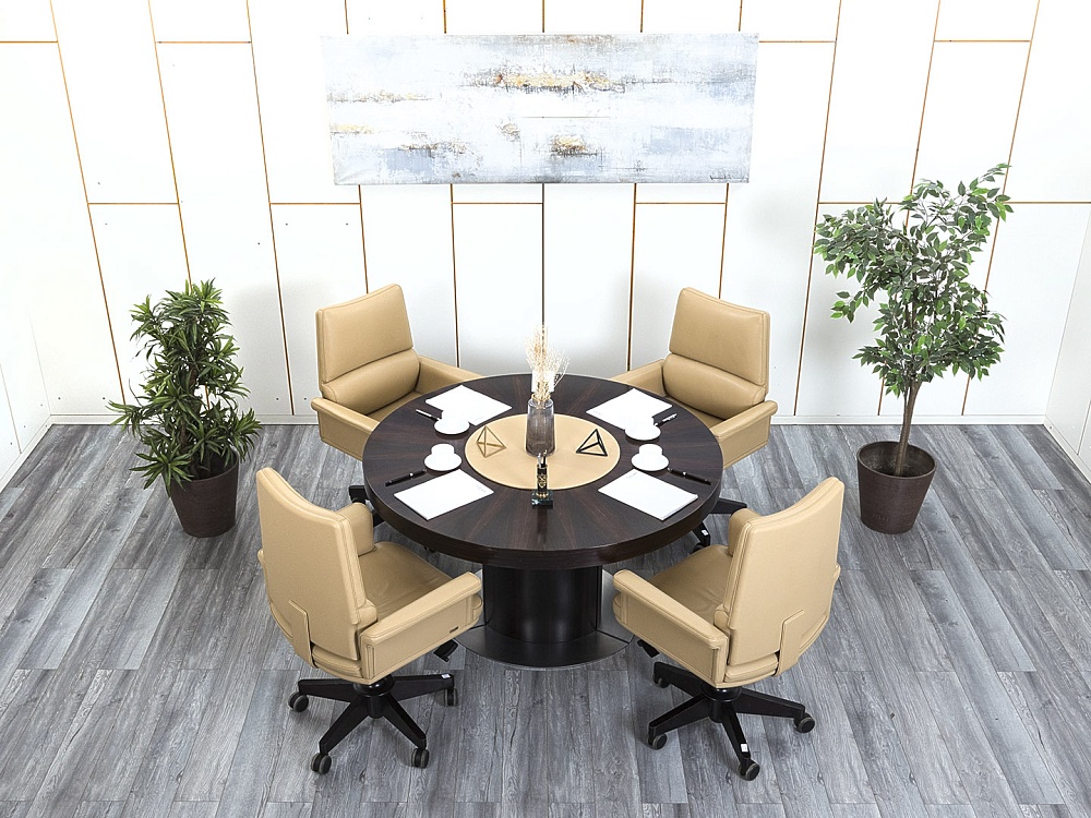 Офисный стол для переговоров Directoria 1 400х1 400х760 Массив Зебрано Dao  (СГКЗ-07064)