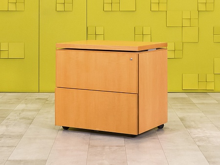 Офисная тумба для оргтехники 800x600x750 ЛДСП Ольха Выдвижные ящики Импорт_ТО2ЯЛ-200923