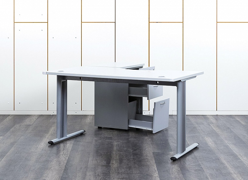 Комплект офисной мебели стол с тумбой  1 400х1 435х740 ЛДСП Серый   (СПУСКп-27072)