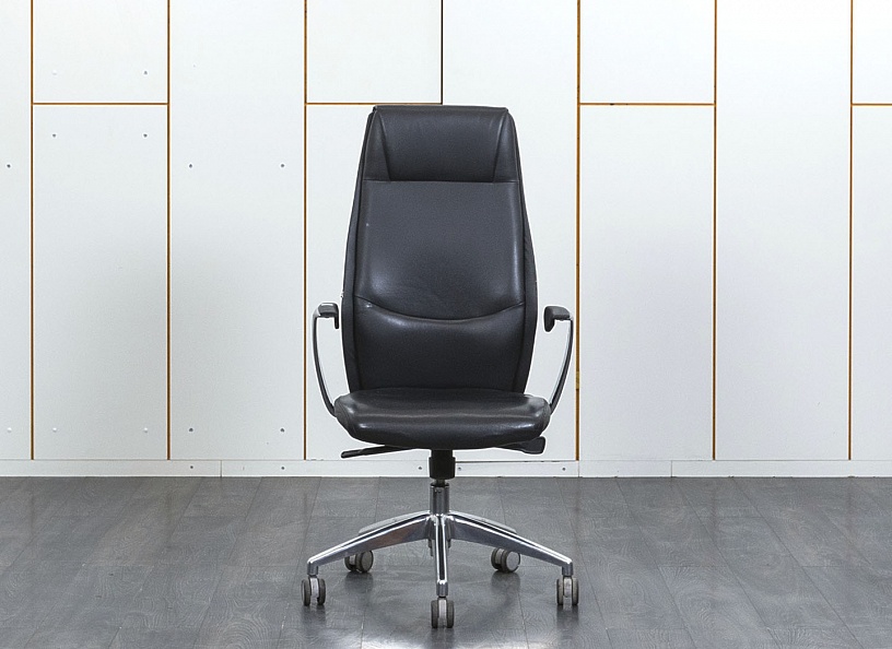 Офисное кресло руководителя   Кожа комбинированная Черный   (КРКЧ1-04111)