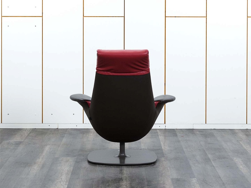 Мягкое кресло SteelCase Кожа Красный Massaud Lounge Chair  (КНКК-14045)