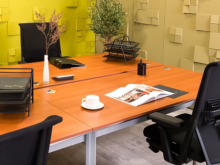 Комплект офисной мебели на 4 человека ЛДСП Вишня Импорт_ГКШ2-230824