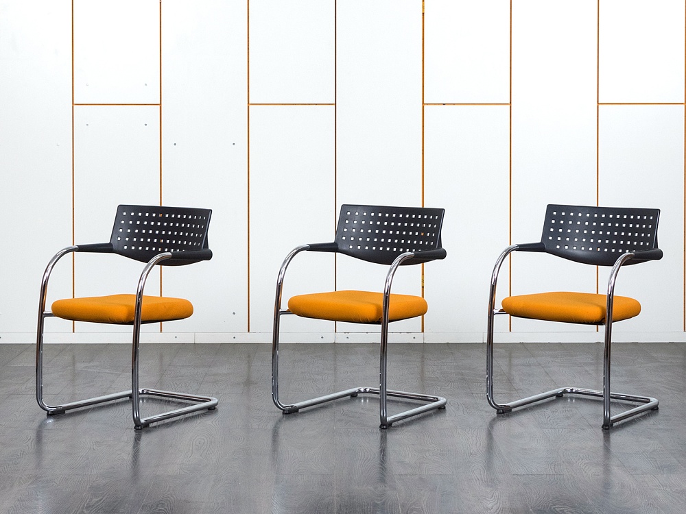 Конференц кресло для переговорной  Оранжевый Ткань VITRA   (УДТО-07120)