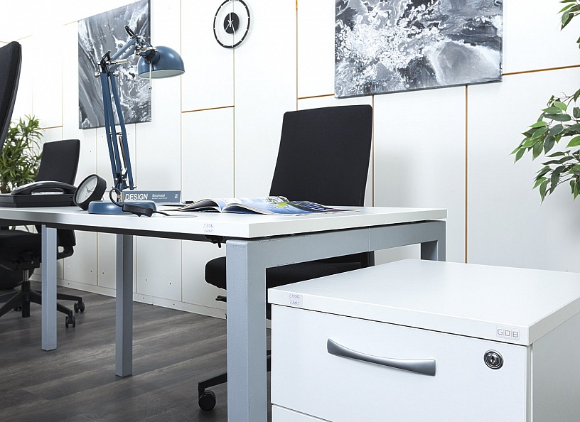 Комплект офисной мебели стол с тумбой  1 400х800х750 ЛДСП Белый   (СППБк-28093)