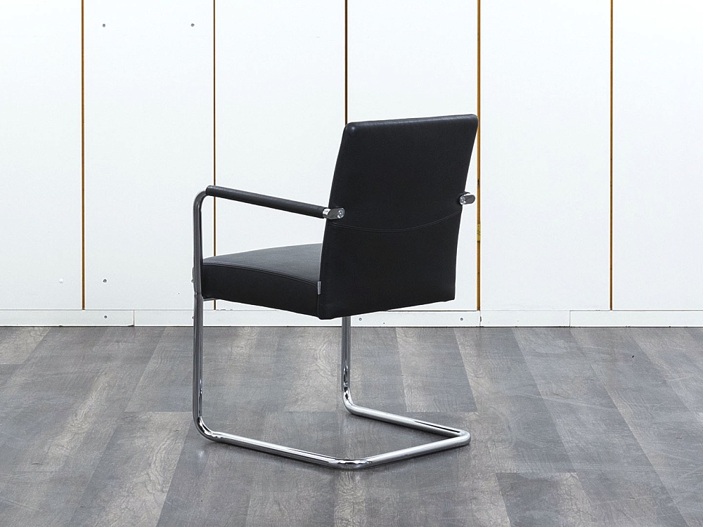 Конференц кресло для переговорной  Черный Кожа/хром Walter Knoll   (УДКЧ1-25072)