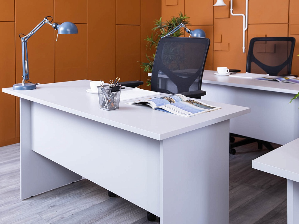 Офисный стол прямой  1 380х680х750 ЛДСП Серый   (СППС-31054(нов))