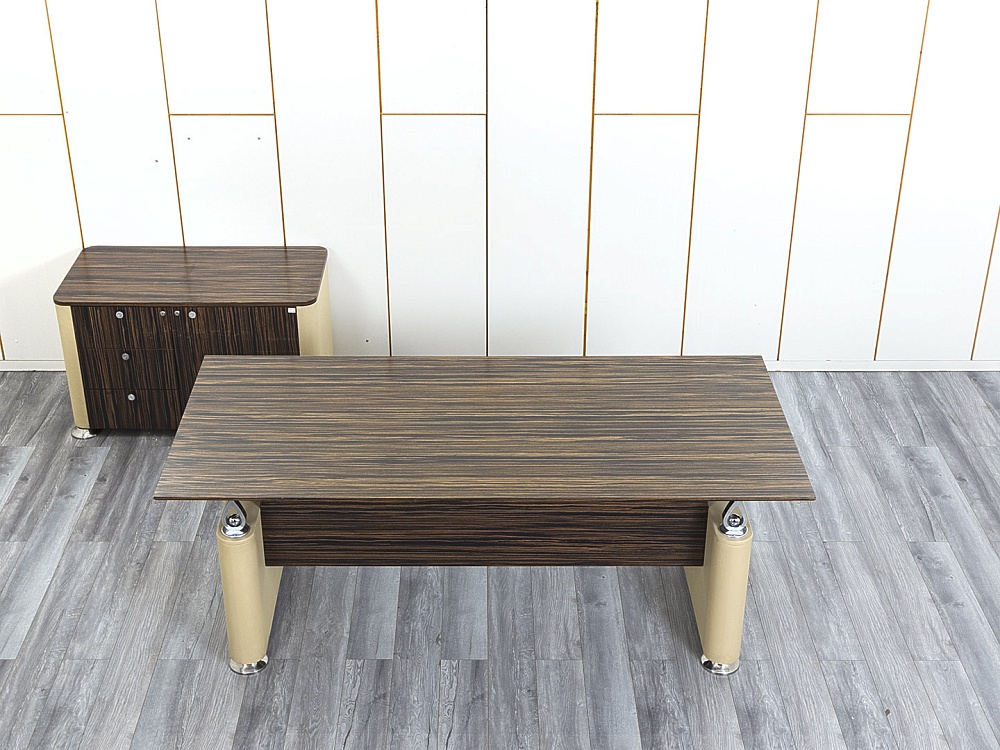 Кабинет руководителя Tecnoarredo 2 000х920х760 Шпон Зебрано Venus  (КРЗ1-09024)