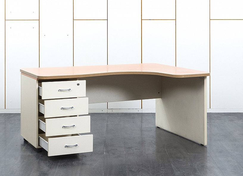 Комплект офисной мебели стол с тумбой  1 600х1 200х750 ЛДСП Ольха   (СПУЛКп-28012)