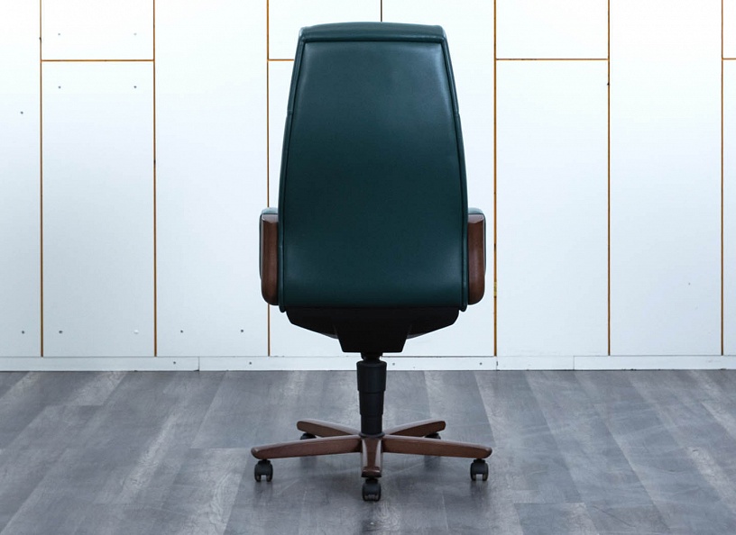 Офисное кресло руководителя  DAZATO Кожа Зеленый DICO WOOD A  (КРКЗ-20023)