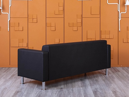 Офисный диван ДМебель Кожзам Черный   (ДНКЧ3-25094(нов))