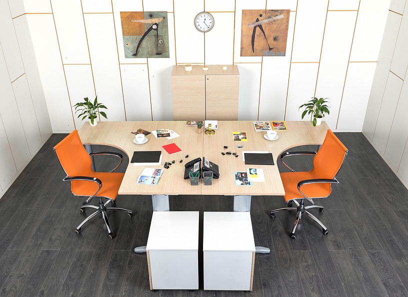 Комплект офисной мебели стол с тумбой Ultom 1 600х1 600х750 ЛДСП Зебрано   (КОМЗ-27011)