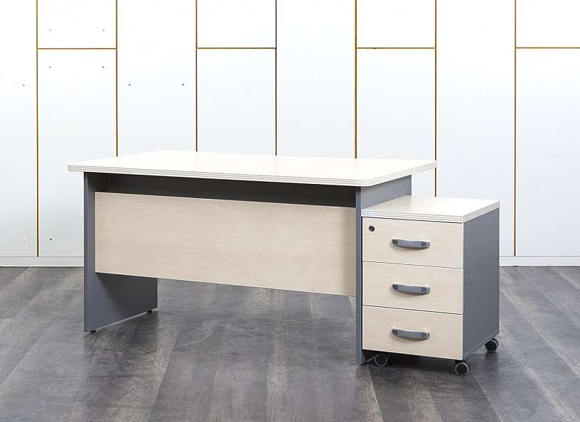 Комплект офисной мебели стол с тумбой Berlin 1 400х850х740 ЛДСП Бук   (СППВК1-22072)