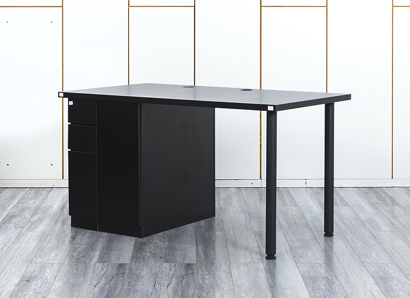 Комплект офисной мебели стол с тумбой IKEA 1 400х800х760 ЛДСП Черный   (СППЧКл-04064)