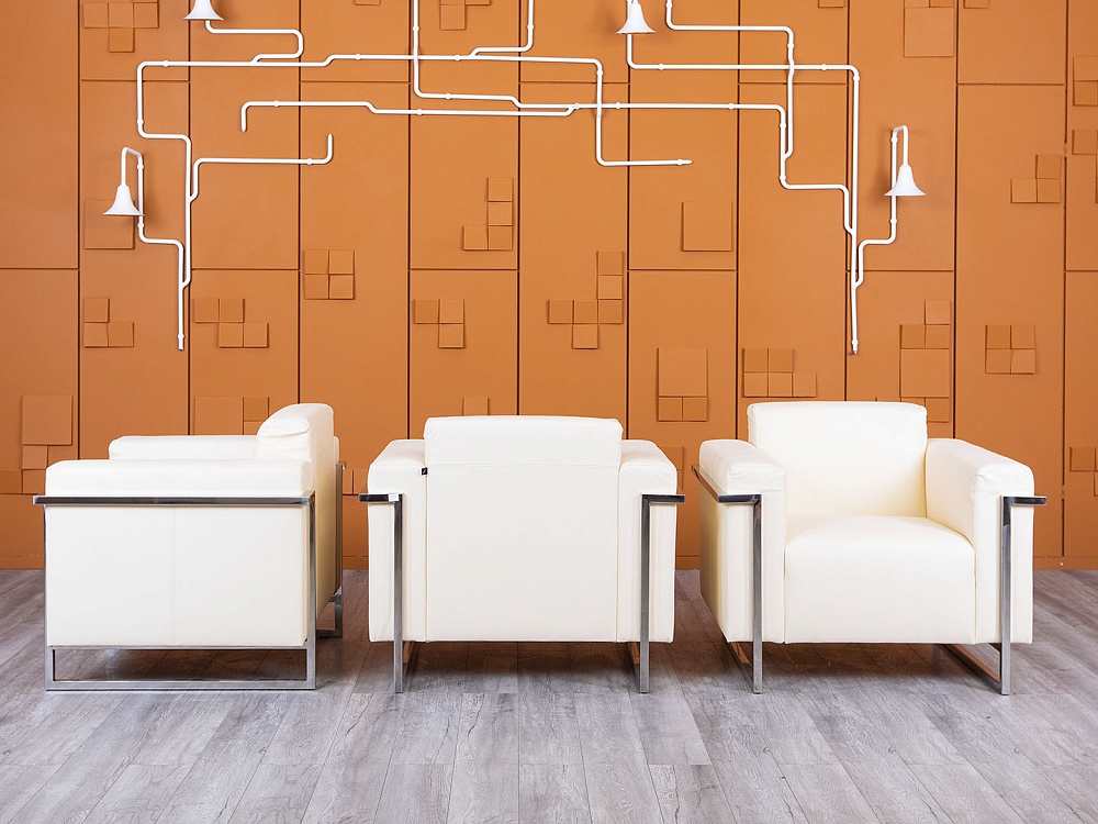 Комплект из 3-х мягких кресел Экокожа Бежевый  (КНКБК-24025)