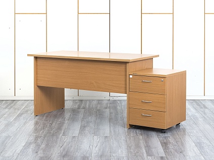 Комплект офисной мебели стол с тумбой  1 400х700х750 ЛДСП Ольха   (СППЛк-30054)
