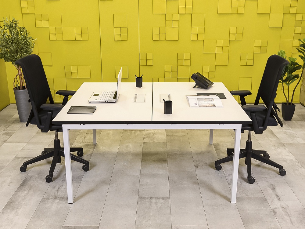 Комплект офисной мебели на 2 человека ЛДСП Белый  ГКБ-04056