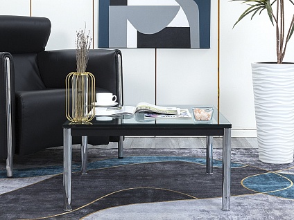 Журнальный столик Loft Concept 700х700х370 Стекло Серый Le Corbusier  (СЖПС-09044)