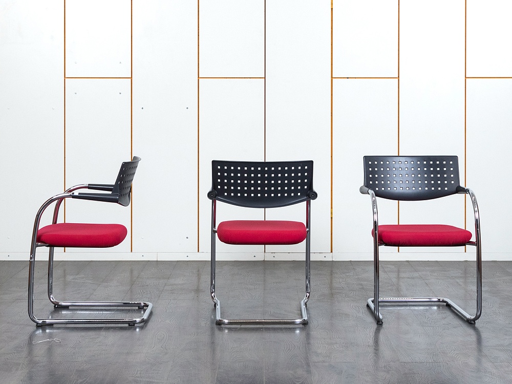 Конференц кресло для переговорной  Красный Ткань VITRA   (УДТК-07120)