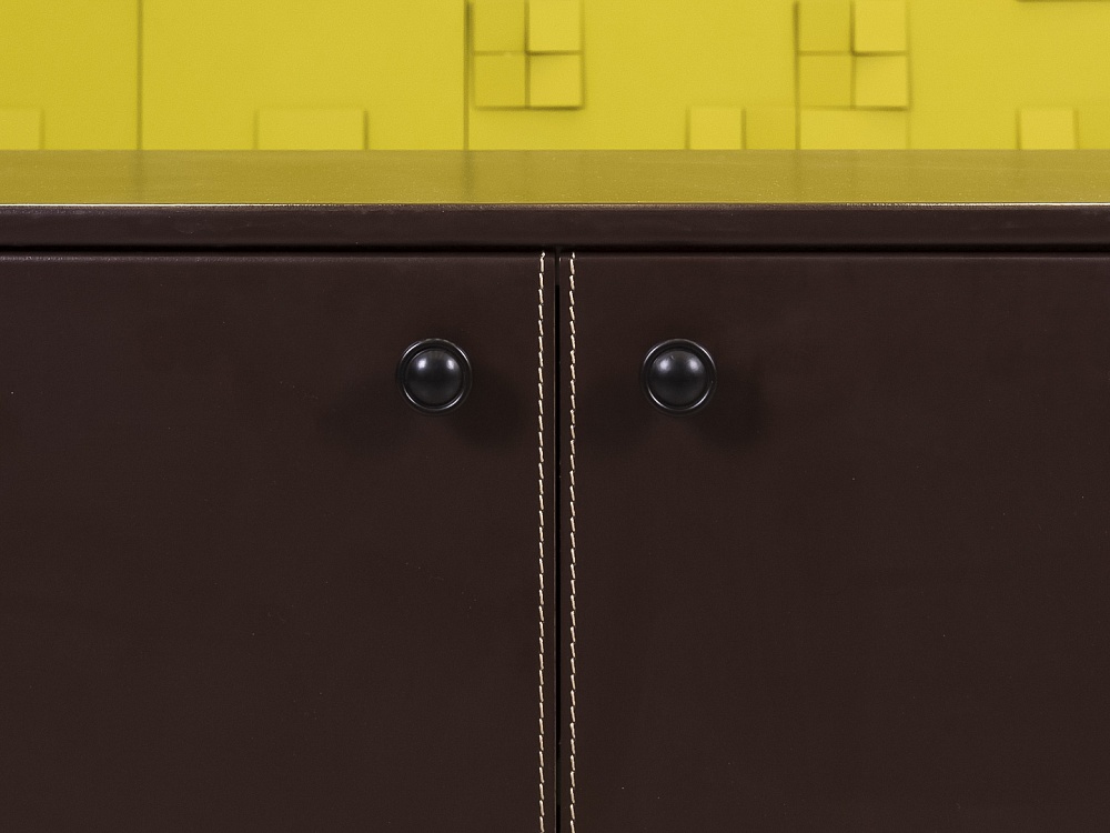 Тумба греденция Кожа Коричневый  ГРЕ-25036