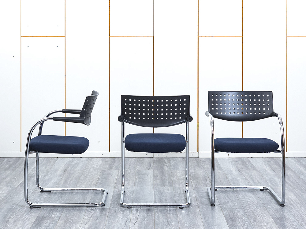 Конференц кресло для переговорной  Синий Ткань VITRA VISAVIS  (КДТН1-28113)
