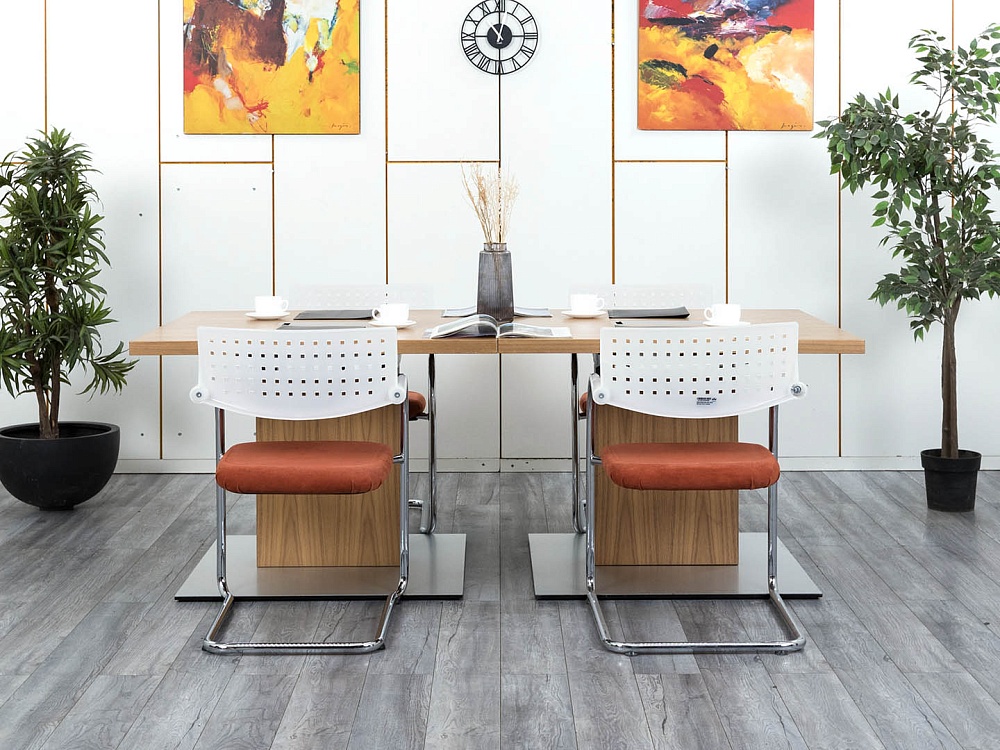 Офисный стол для переговоров  2 000х1 000х740 Шпон Зебрано   (СГПЗ-16104)