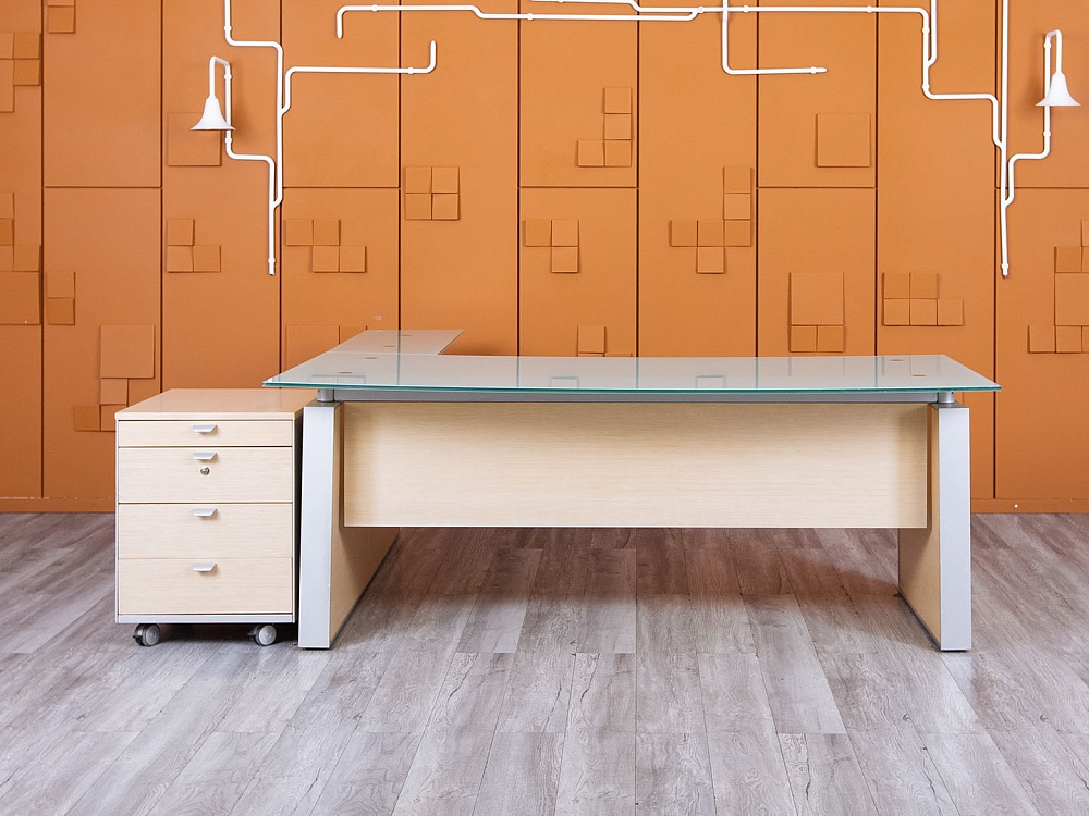 Стол для руководителя  1 900х1 960х720 ЛДСП Серый   (СРУС-26094)