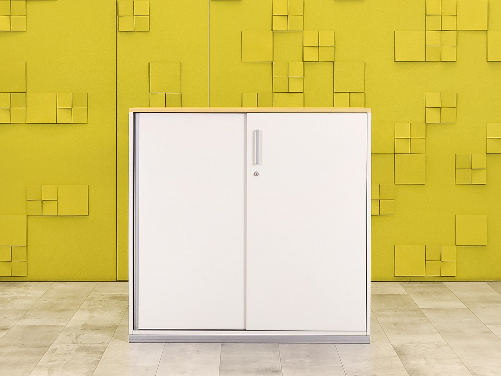 Шкаф для документов офисный Steelcase ЛДСП Белый Франция  ШД2ДБ3-04026